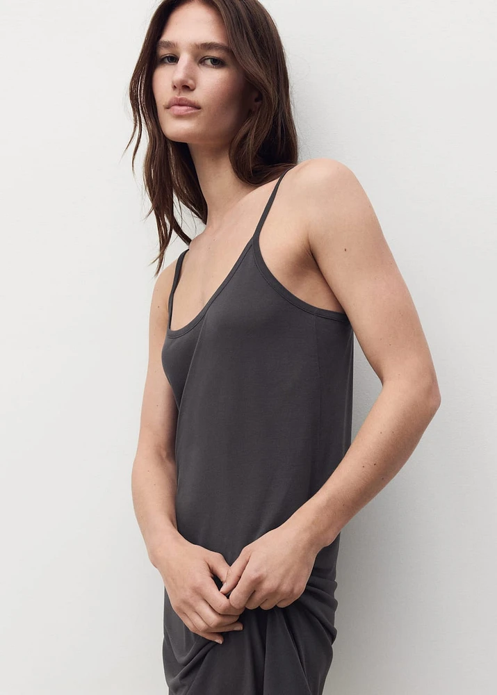 Micro-modal nightgown with straps