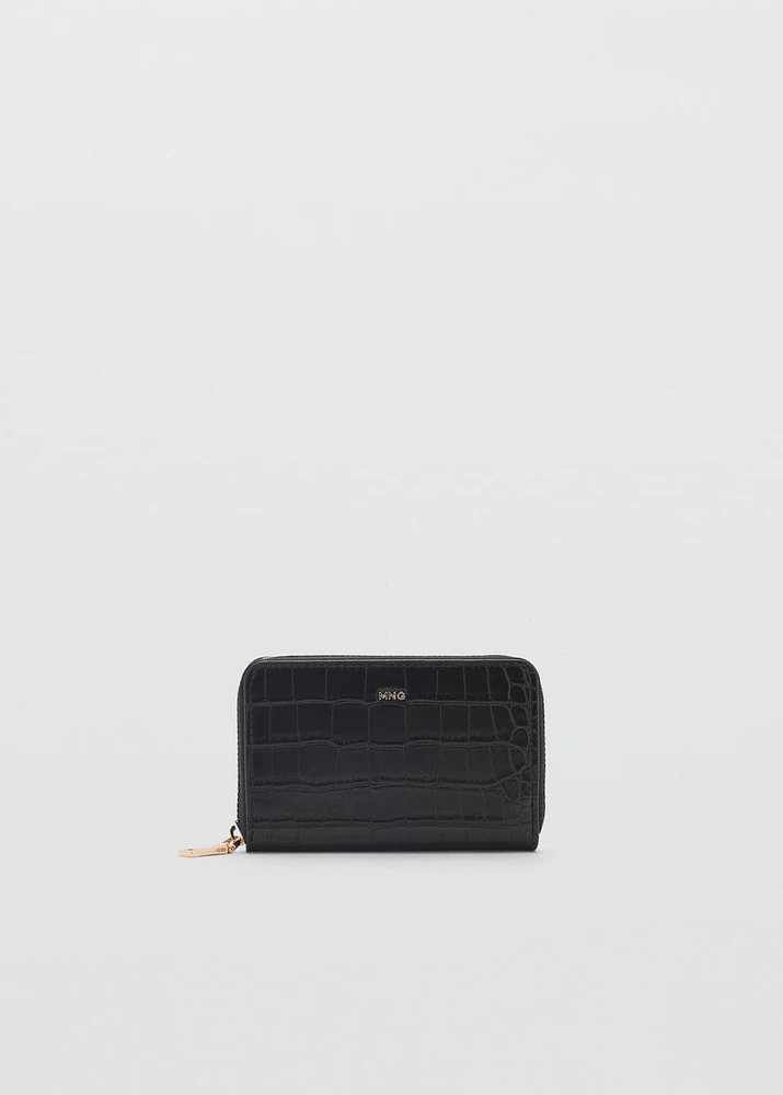Coco leather effect wallet