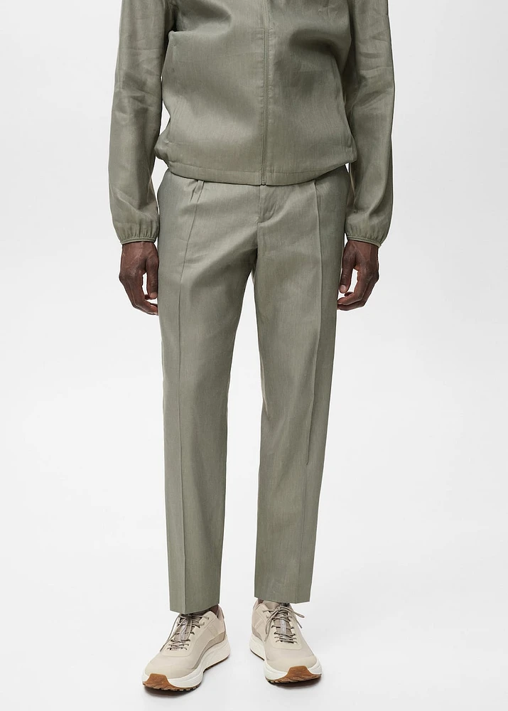 Pleated linen pants