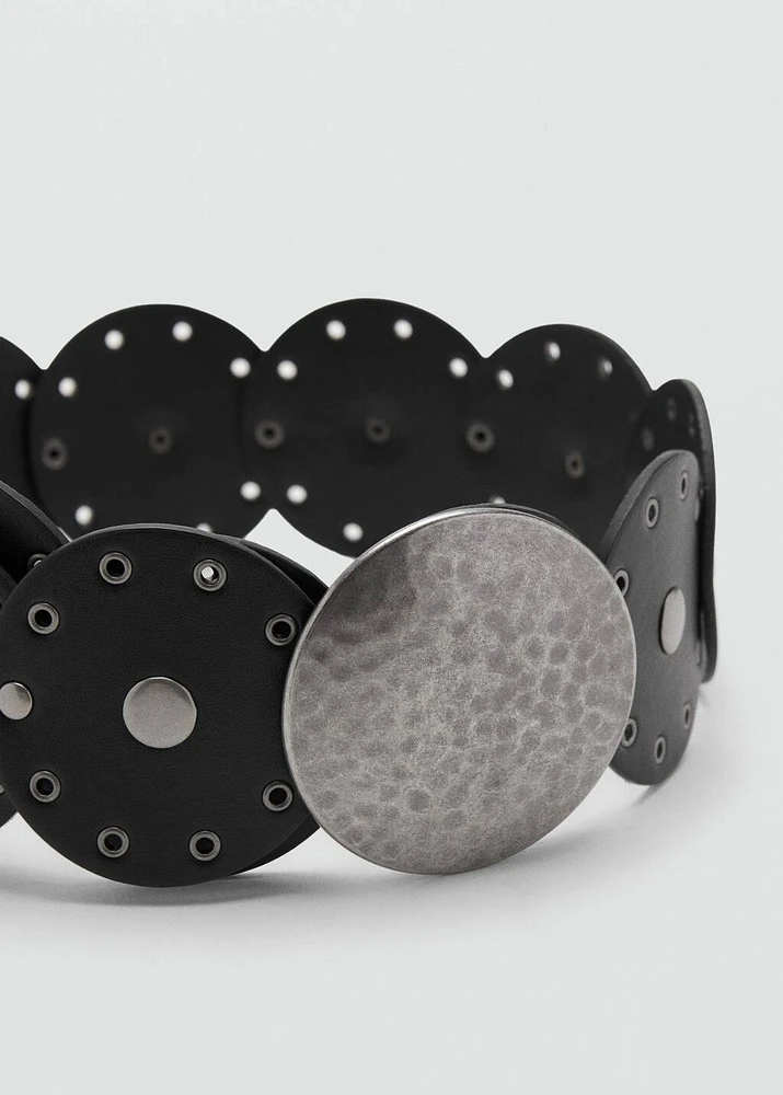 Wide studded belt
