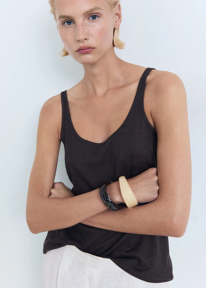Strappy linen top