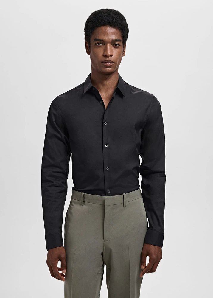 Slim fit cotton suit shirt