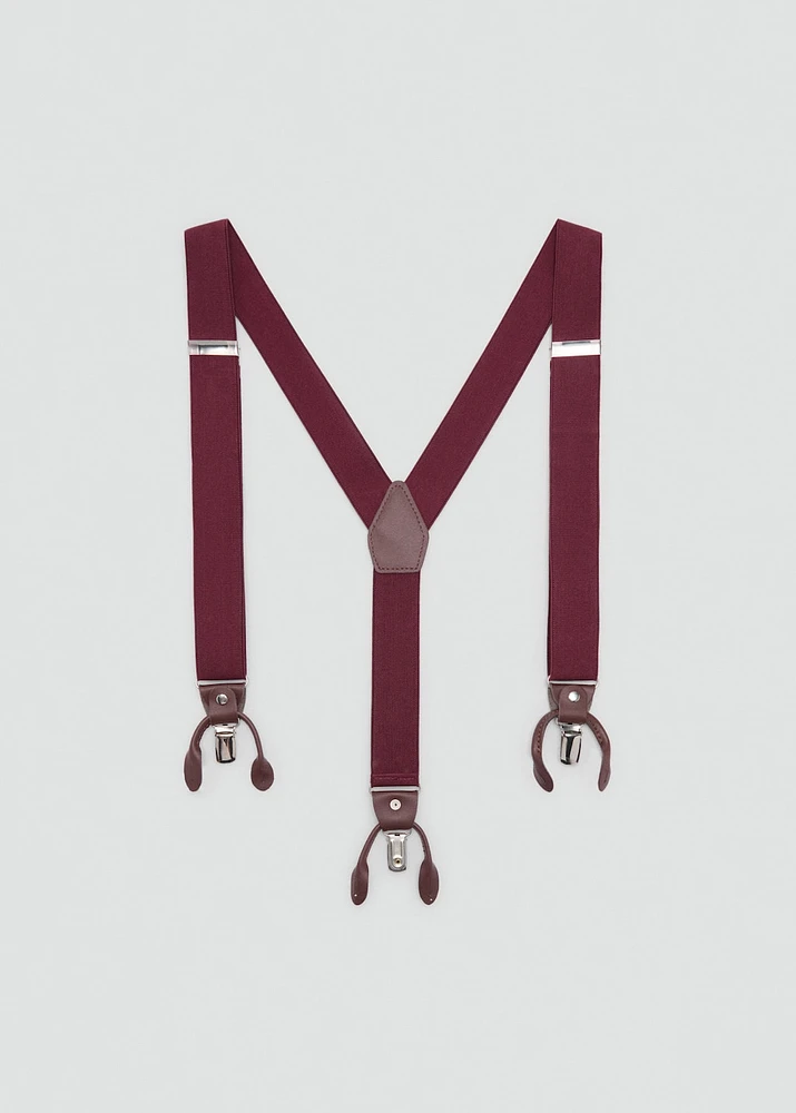 Adjustable elastic straps with leather details