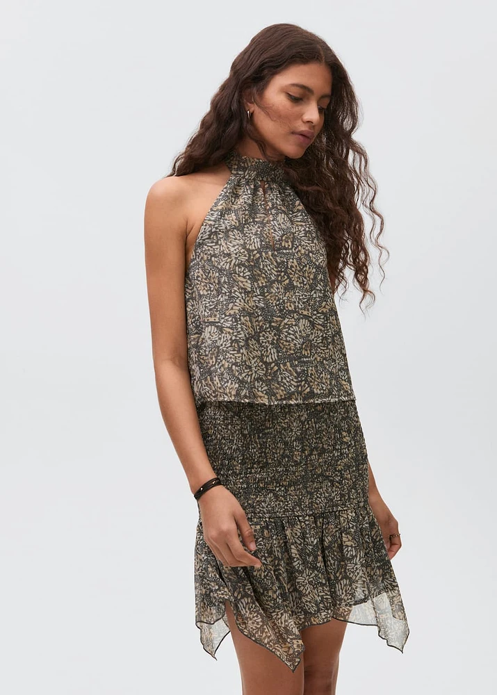 Asymmetrical printed skirt
