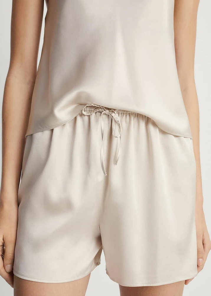Silk pajama shorts