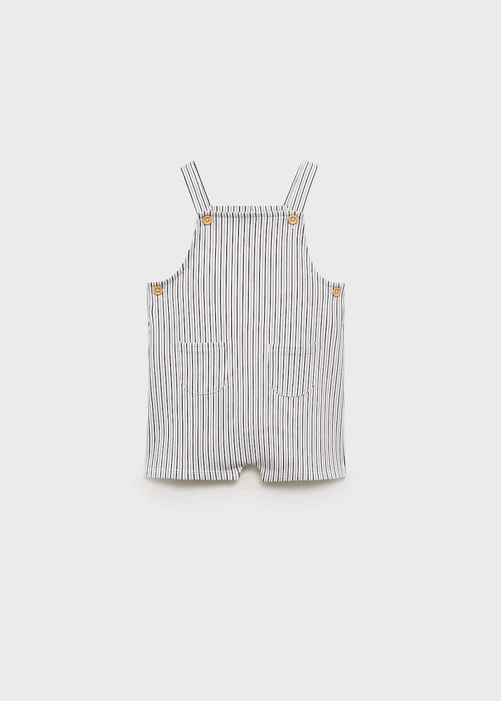 Striped short dungarees