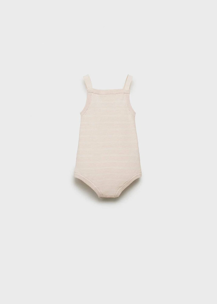 Striped knitted romper
