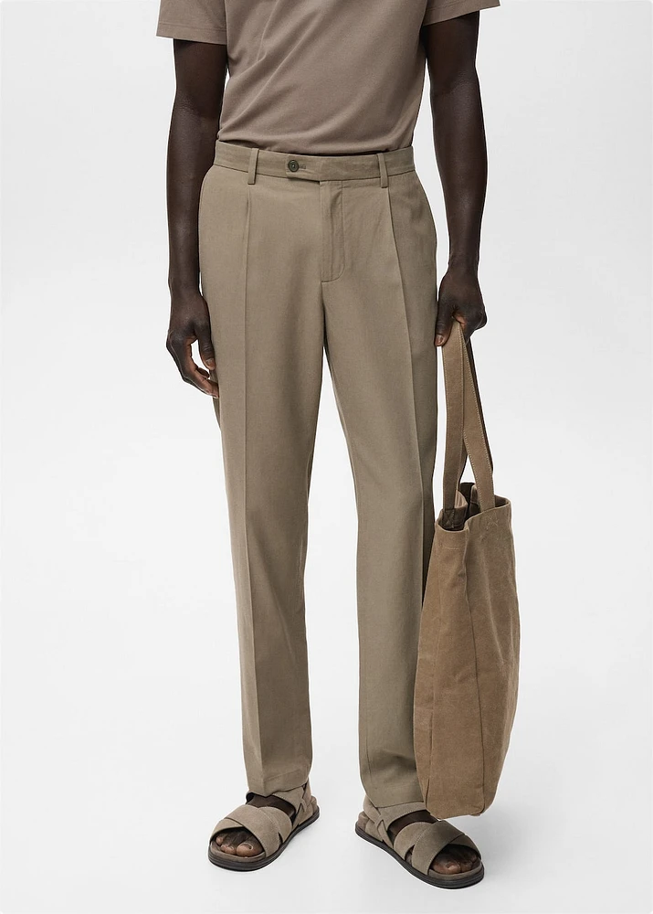 Cotton tapered crop pants