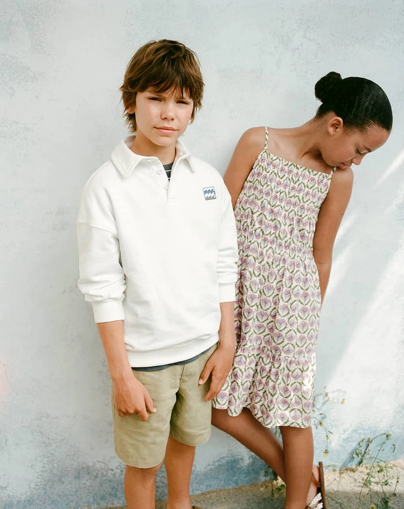 Linen-blend Bermuda shorts