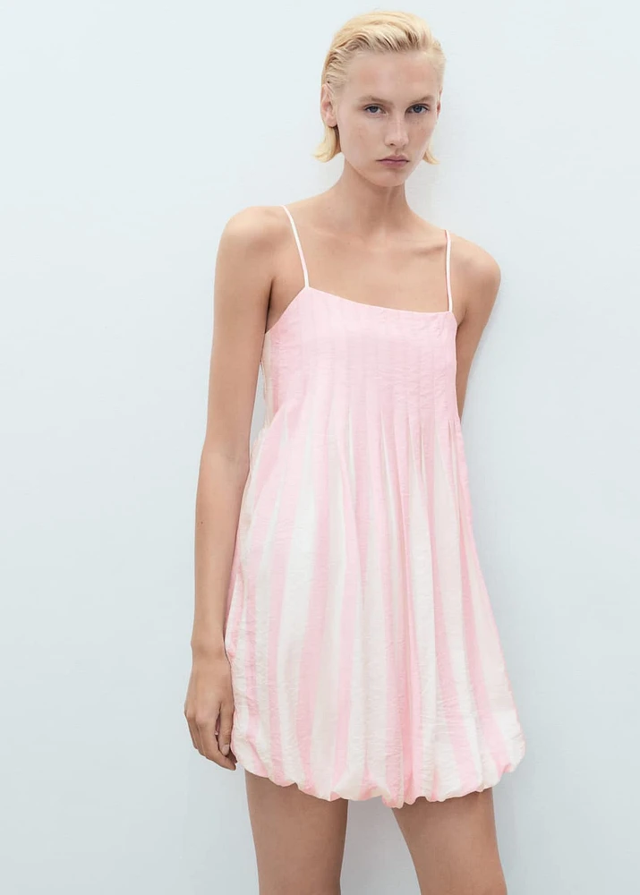 Short striped balloon dress