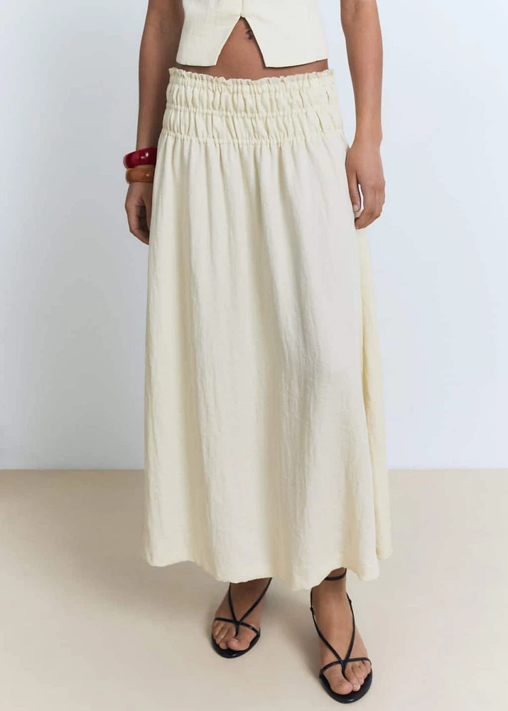 Long gathered panel skirt