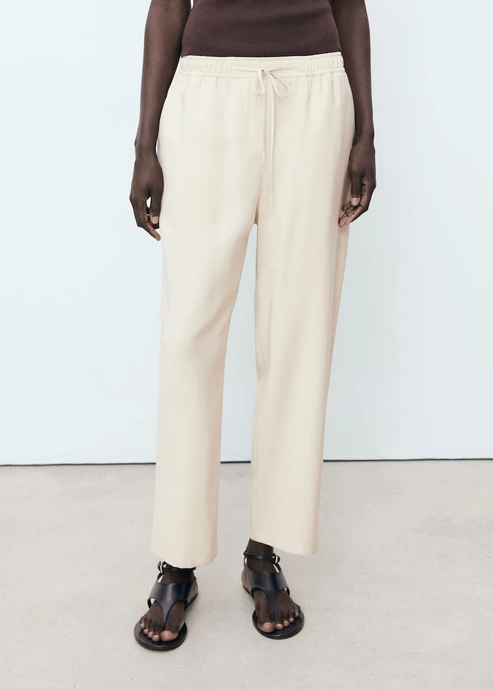Drawstring flowy pants