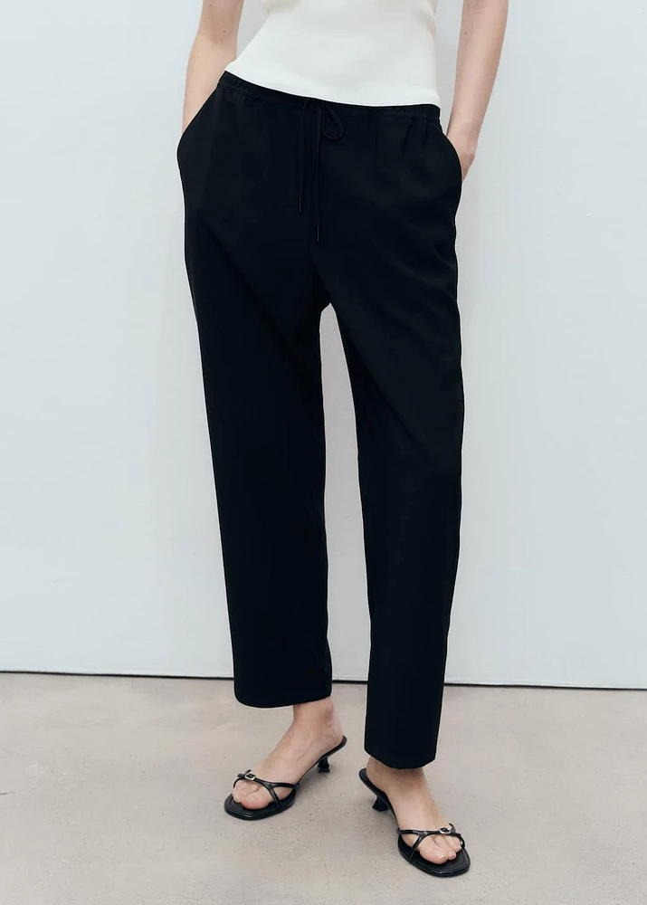 Drawstring flowy pants