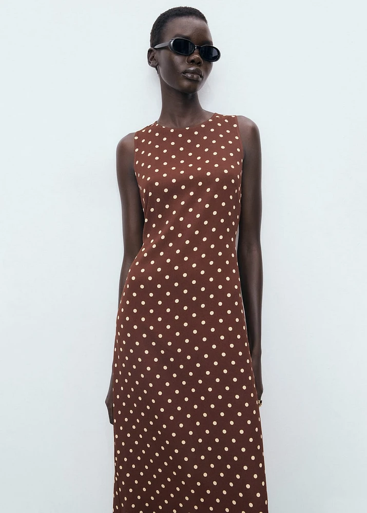 Polka-dot dress with bow