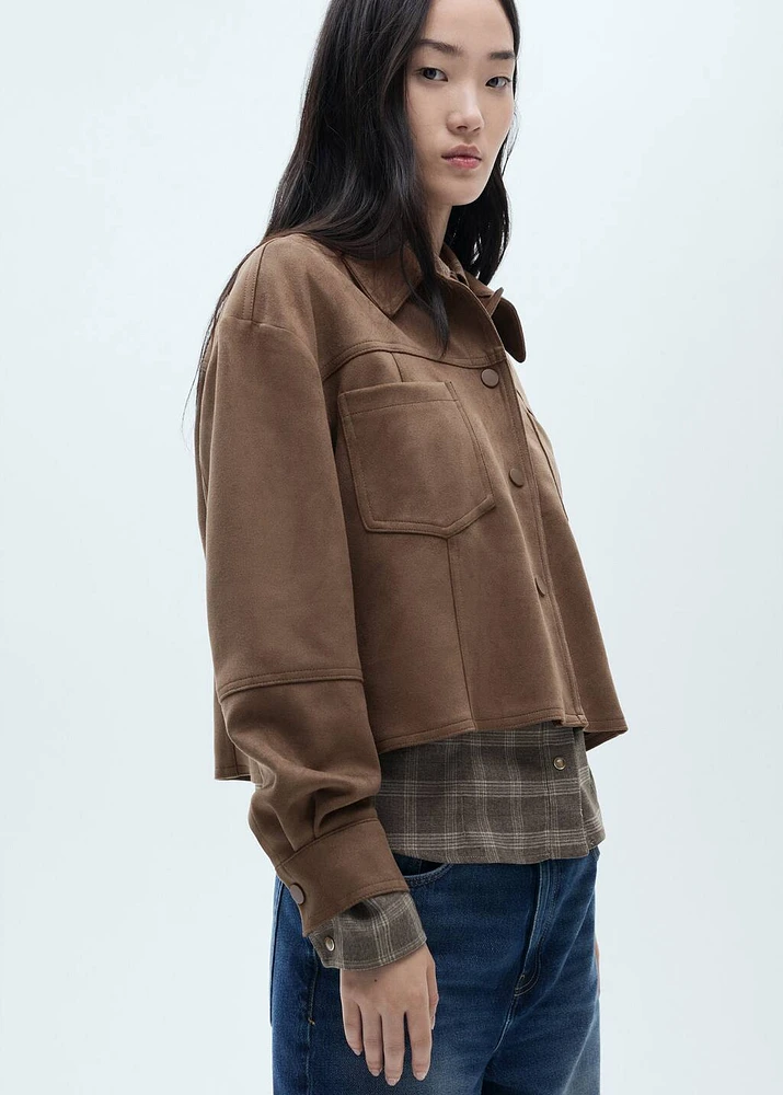 Leather-effect jacket with pockets