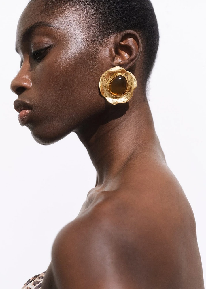 Combined textured resin earrings