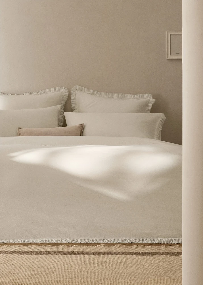 Percale cotton duvet cover with chiffon ruffle for cm bed