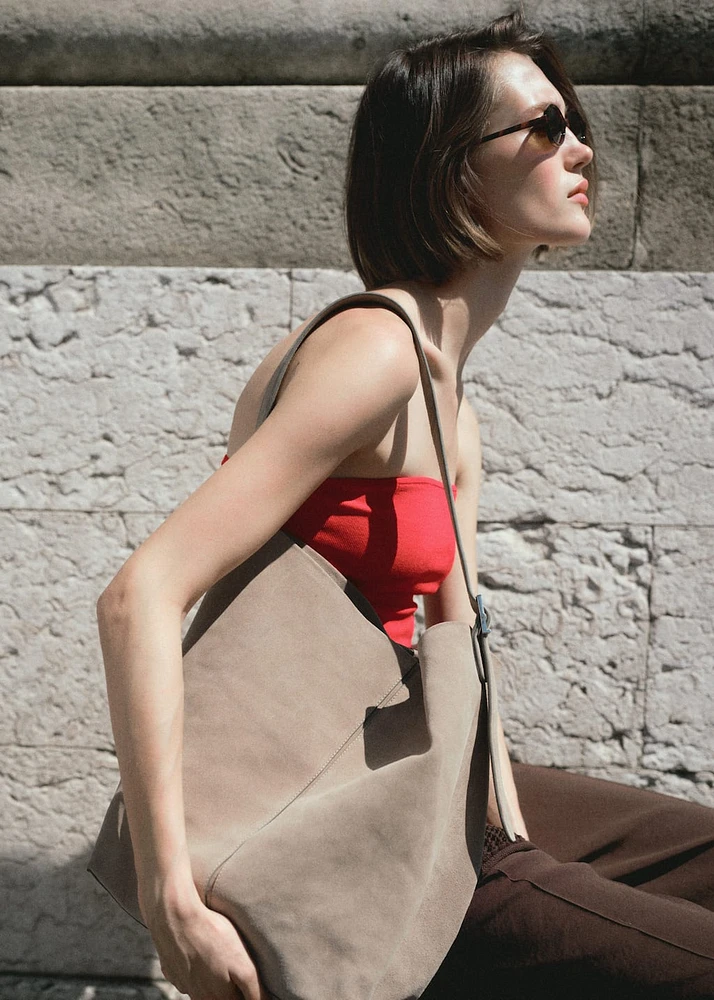 Leather bucket bag