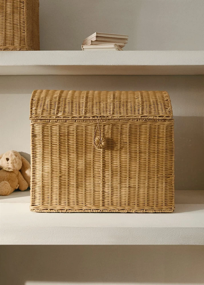Large rattan trunk basket