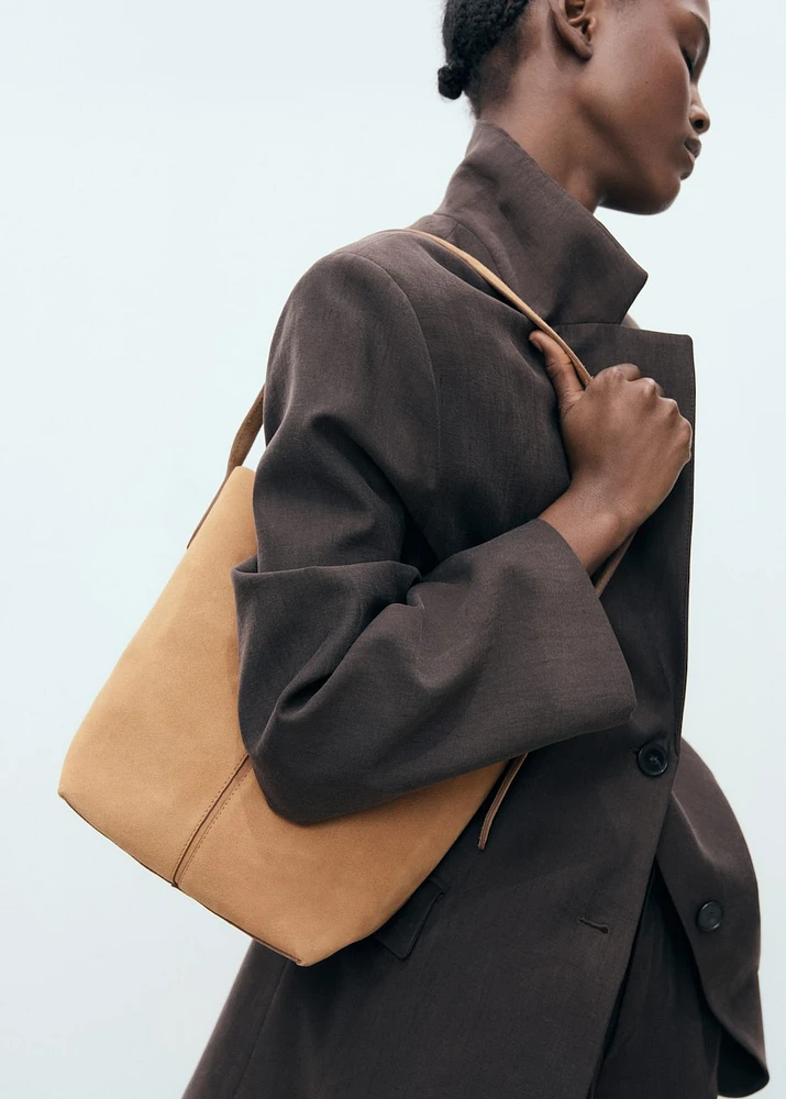 Leather bucket bag