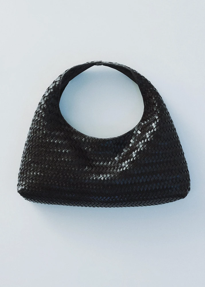 Mini braided leather bag