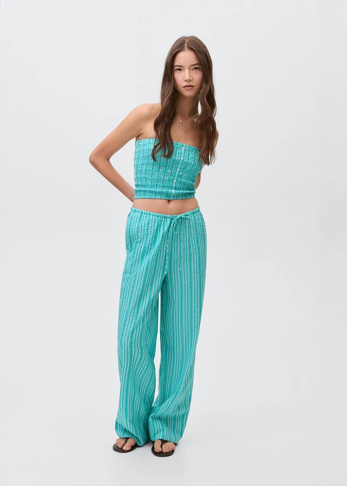 Striped bow pants