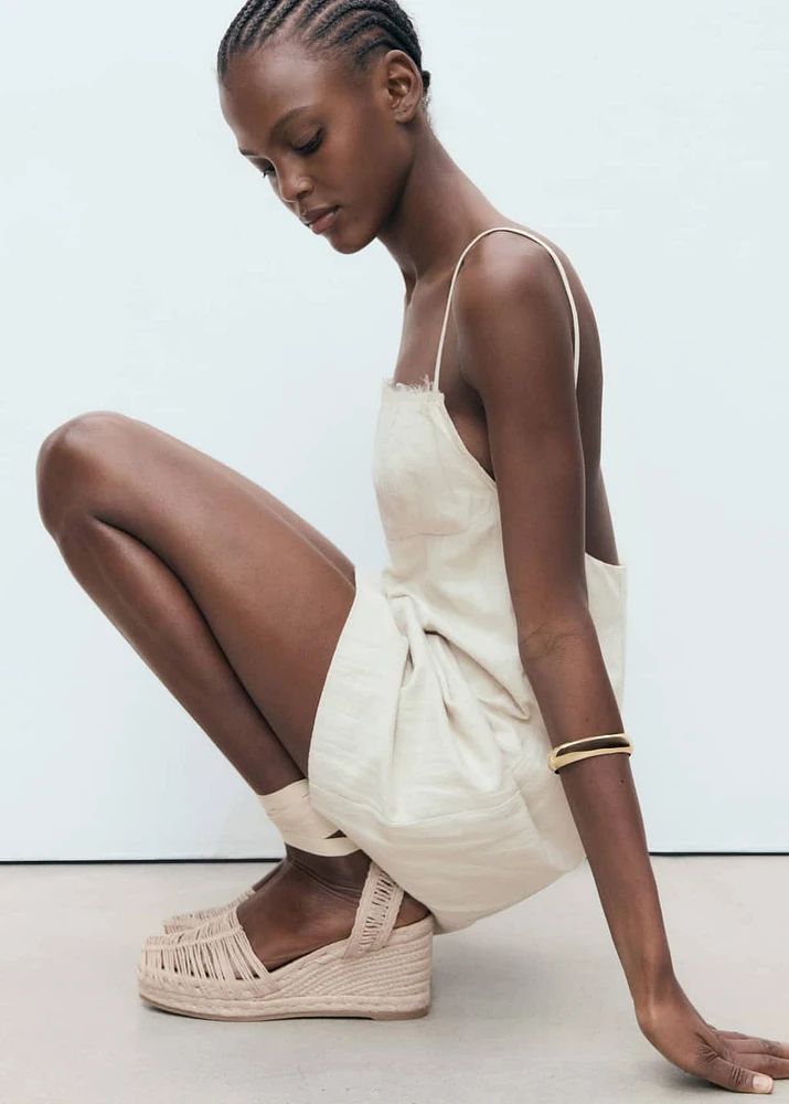 Jute wedges with straps