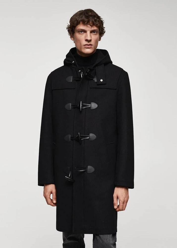 Wool hooded coat