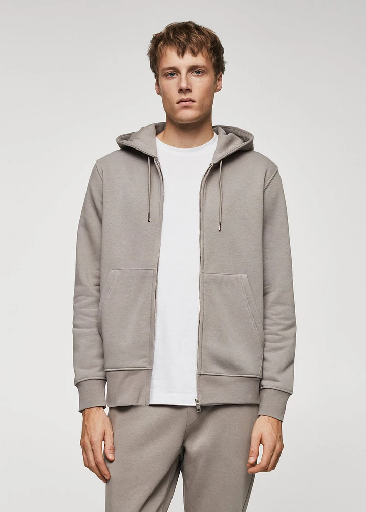 Cotton zip-up hoodie