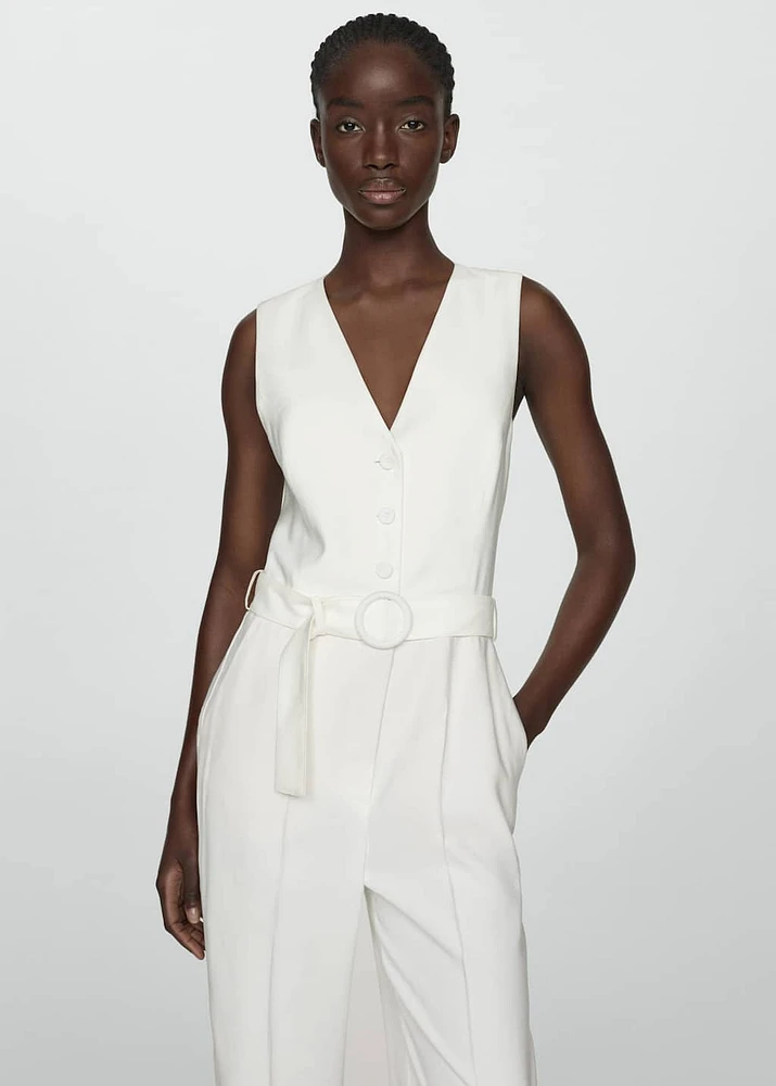 Belt long jumpsuit