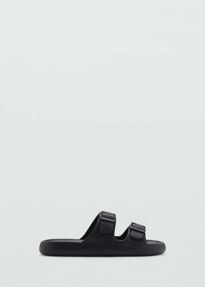 Double-buckle rubber sandals