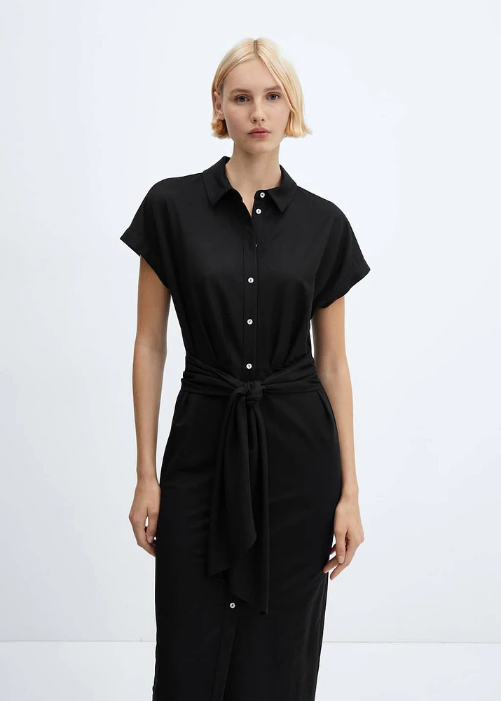 Bow shirt dress