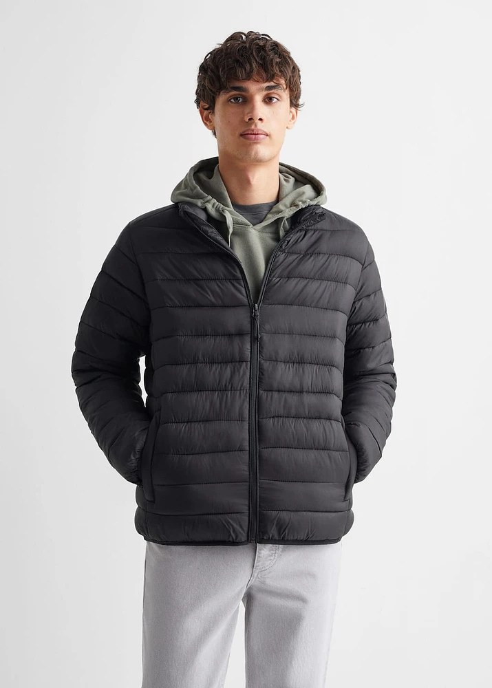 Side-zip quilted coat