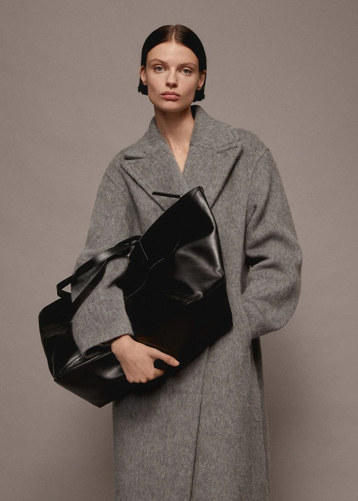 Leather shopper bag