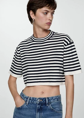 Striped crop T-shirt