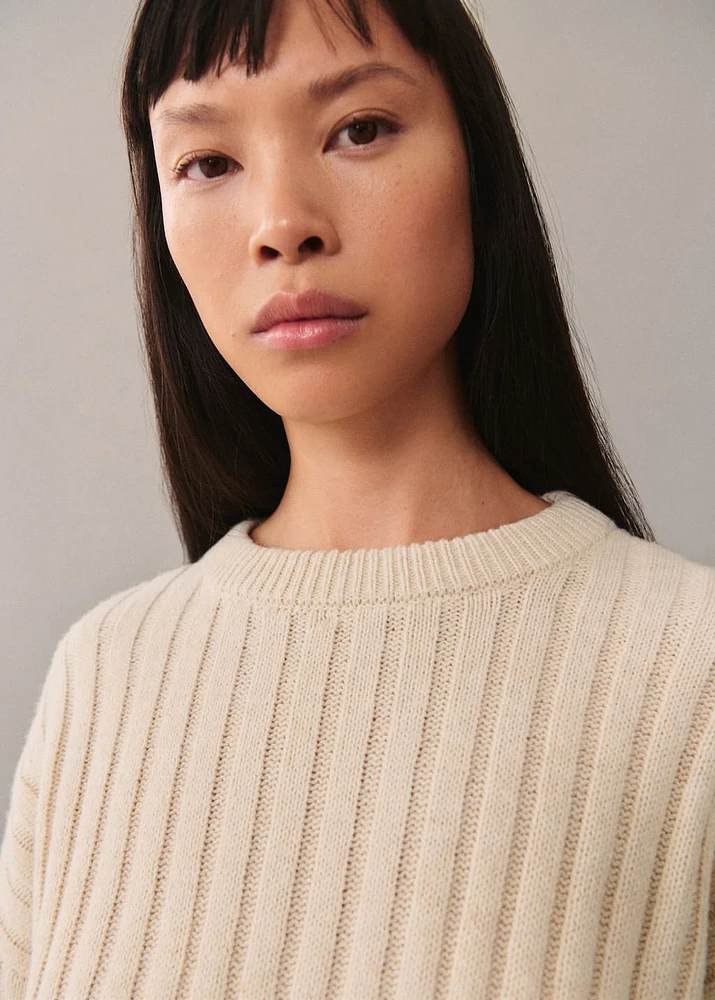 Ribbed knit sweater