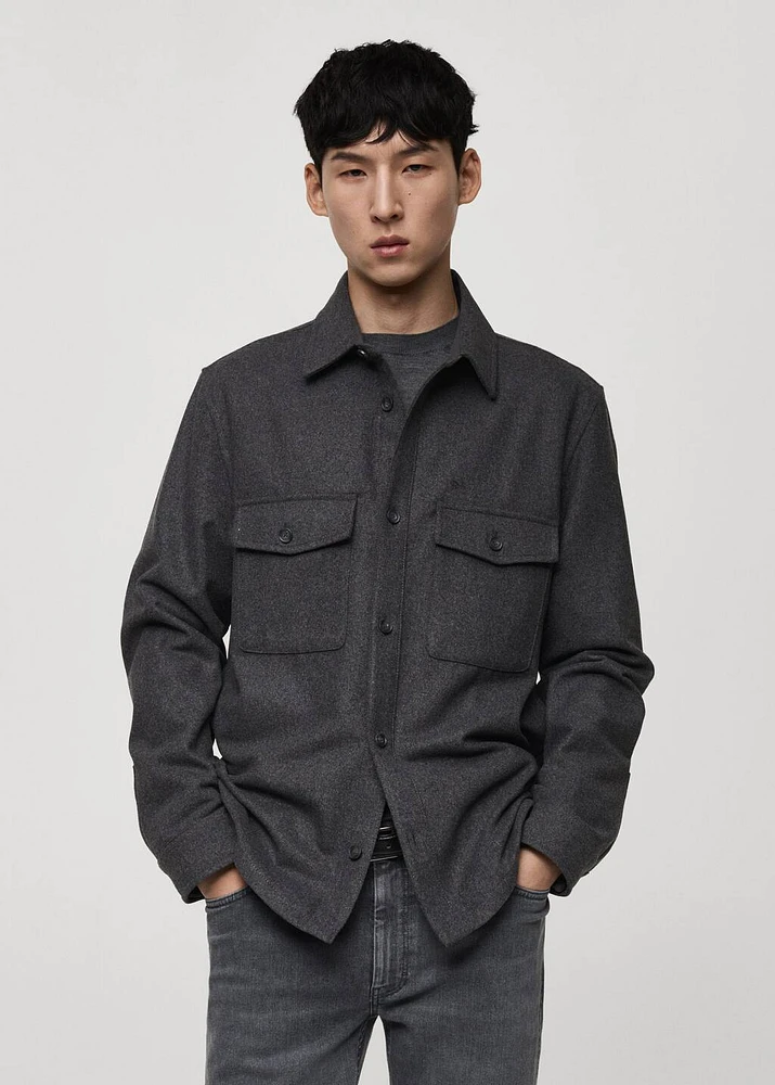 Wool overshirt with pockets