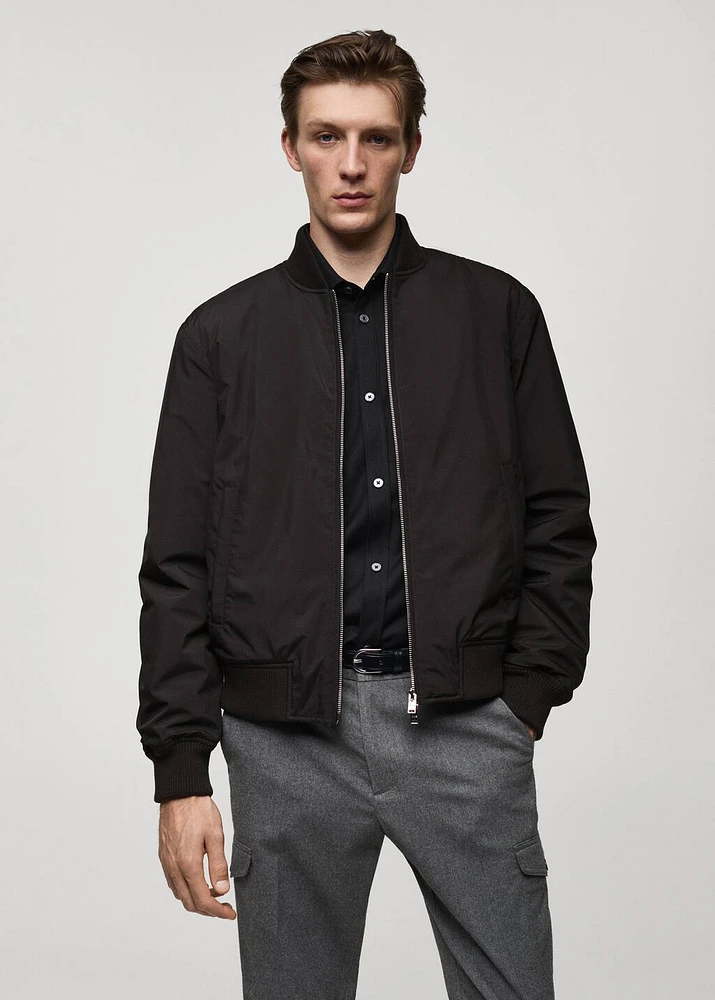 Regular fit quilted bomber