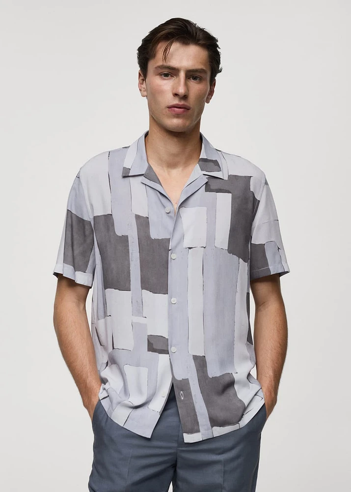 Printed fluid regular-fit shirt