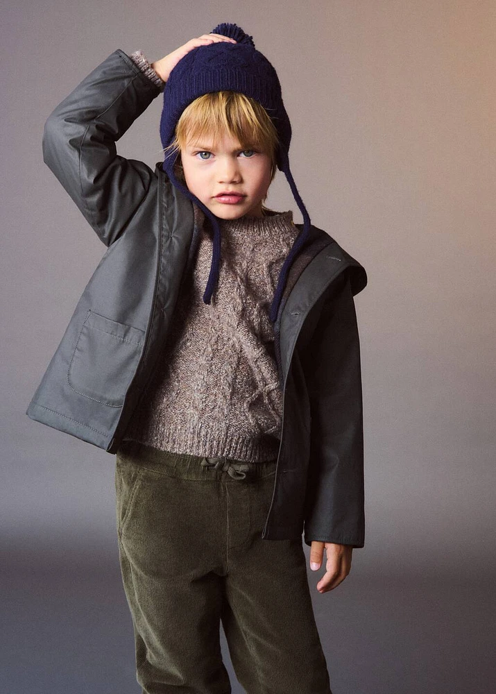 Inner jacket cotton-blend coat