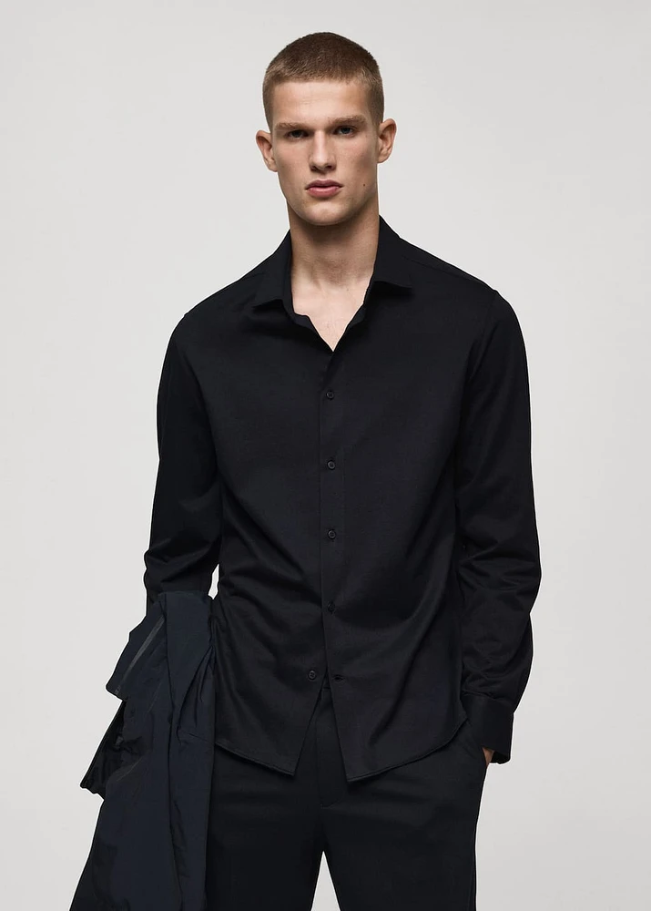 Crease-resistant regular-fit shirt