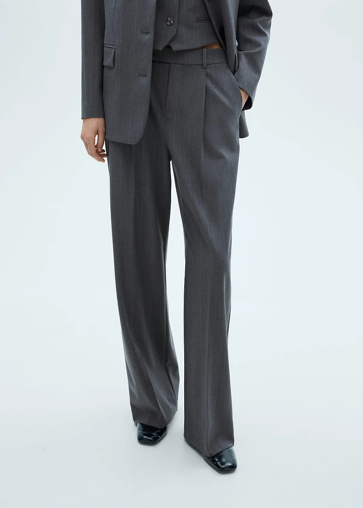 Pinstripe suit trousers