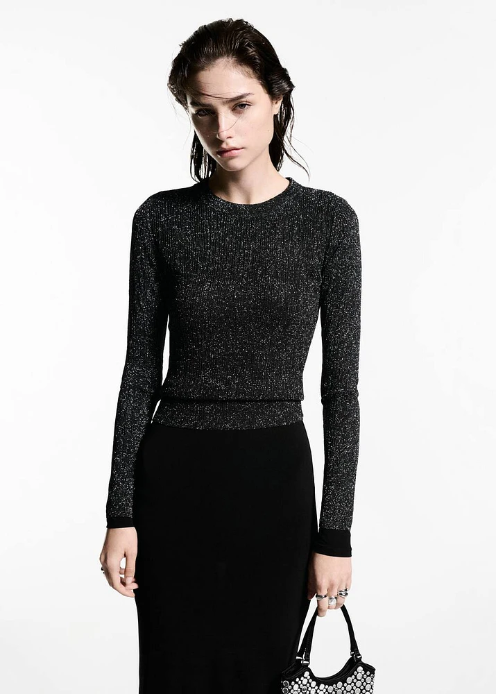 Crewneck lurex sweater