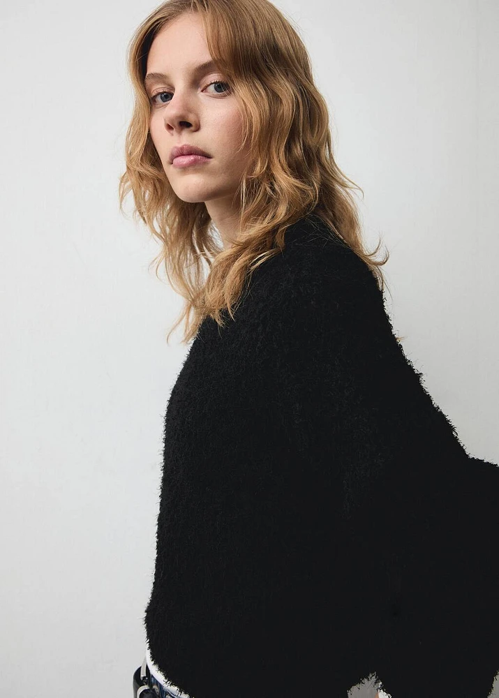 Fur-effect knitted sweater