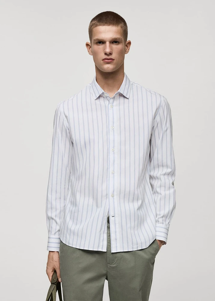 Regular-fit striped cotton shirt