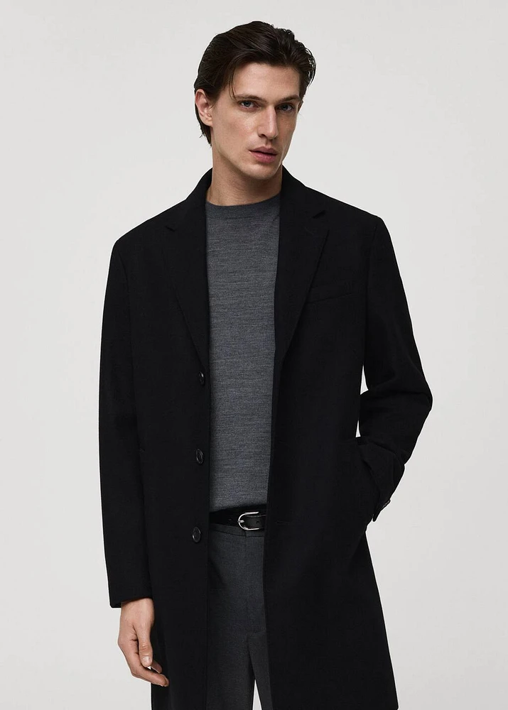 Long recycled wool coat