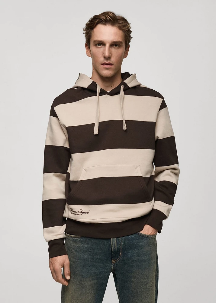 Striped hooded sweatshirt
