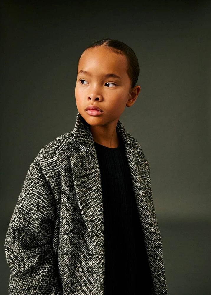 Buttoned wool coat