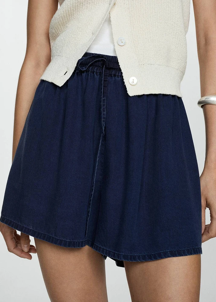 Lyocell shorts with elastic waist