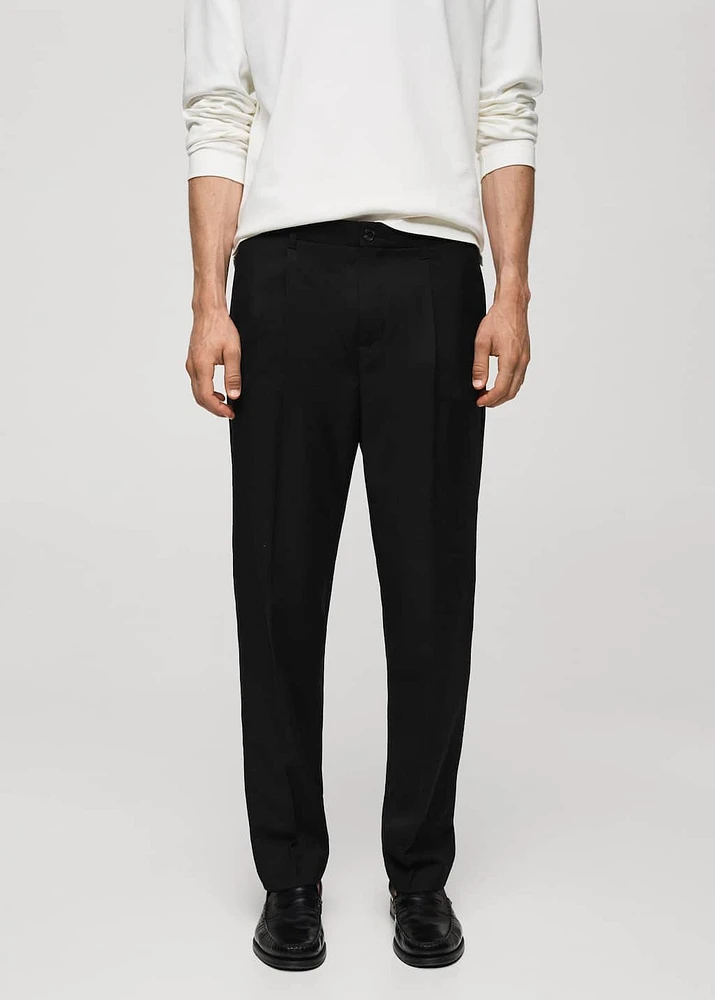 Regular-fit pleated pants